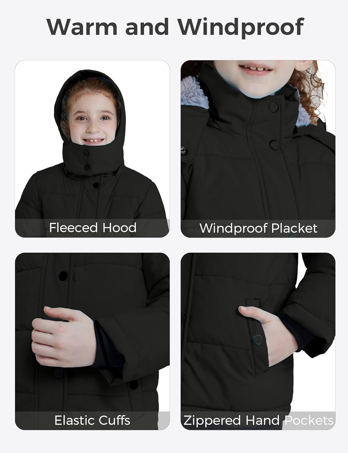 Winter Puffer Coat for Girls Warm Snug