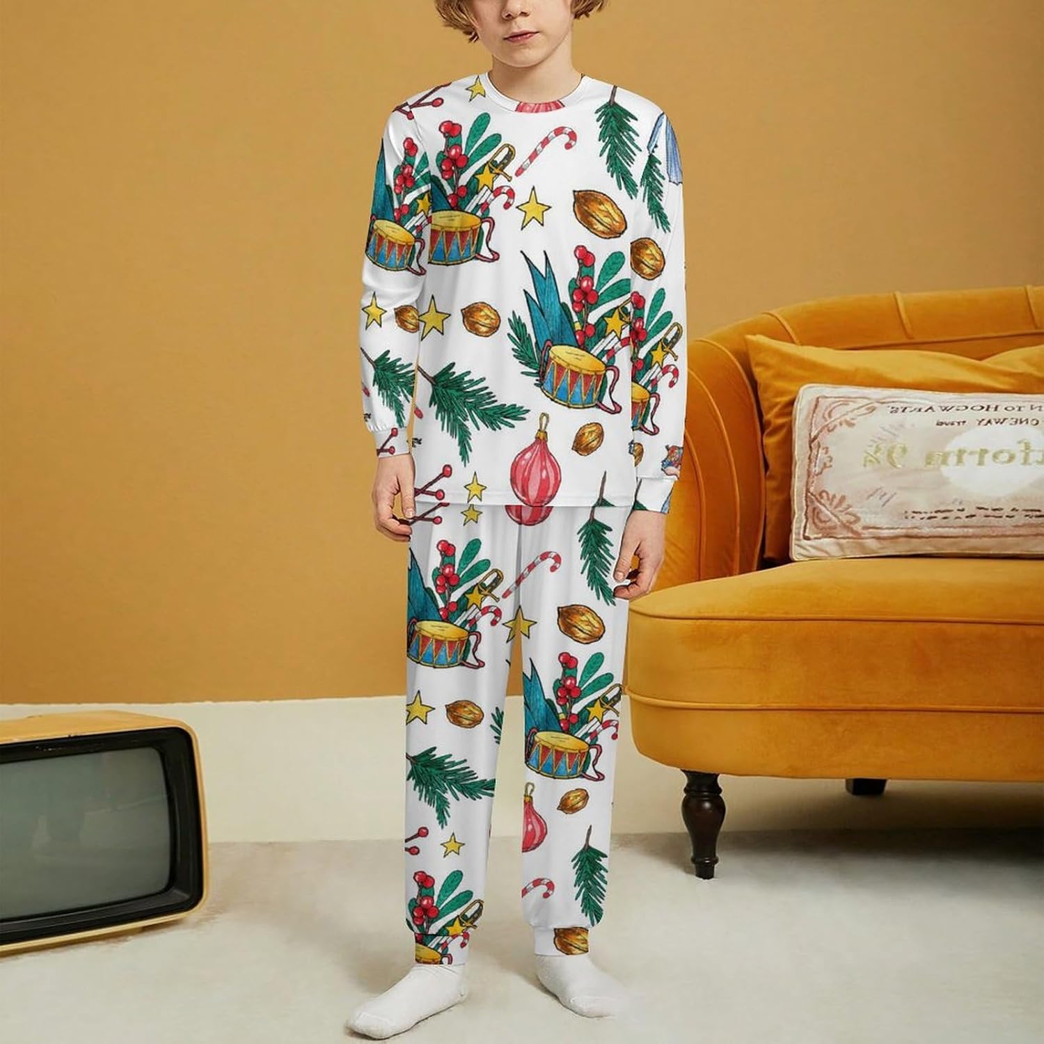 Christmas Thermal Underwear Santas Nutcracker Kids Pajamas