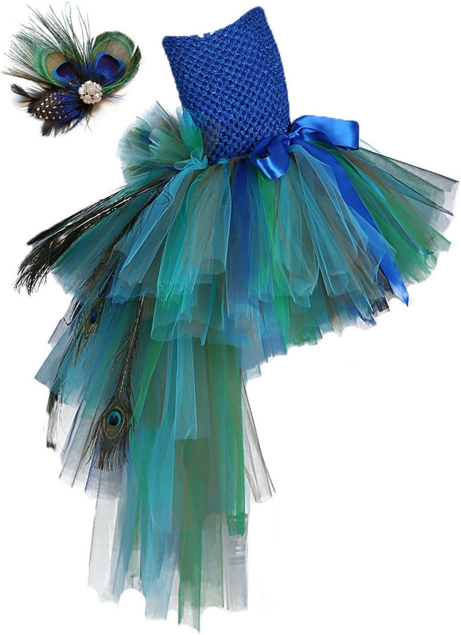 Tutu Dreams Fancy Peacock Feather Pageant Dress for Girls