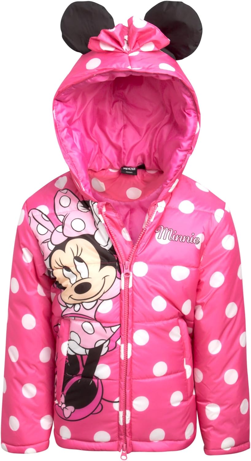 Disney Girls Puffer Jacket - Cozy for Minnie Mouse and Friends
