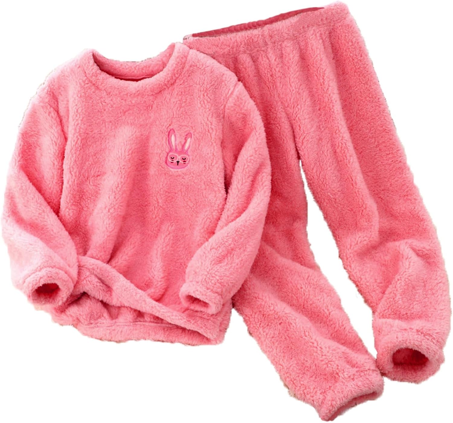 Fuzzy Fleece Outfit for Girls Winter Sleeping Bags PBasic Top Pants Set