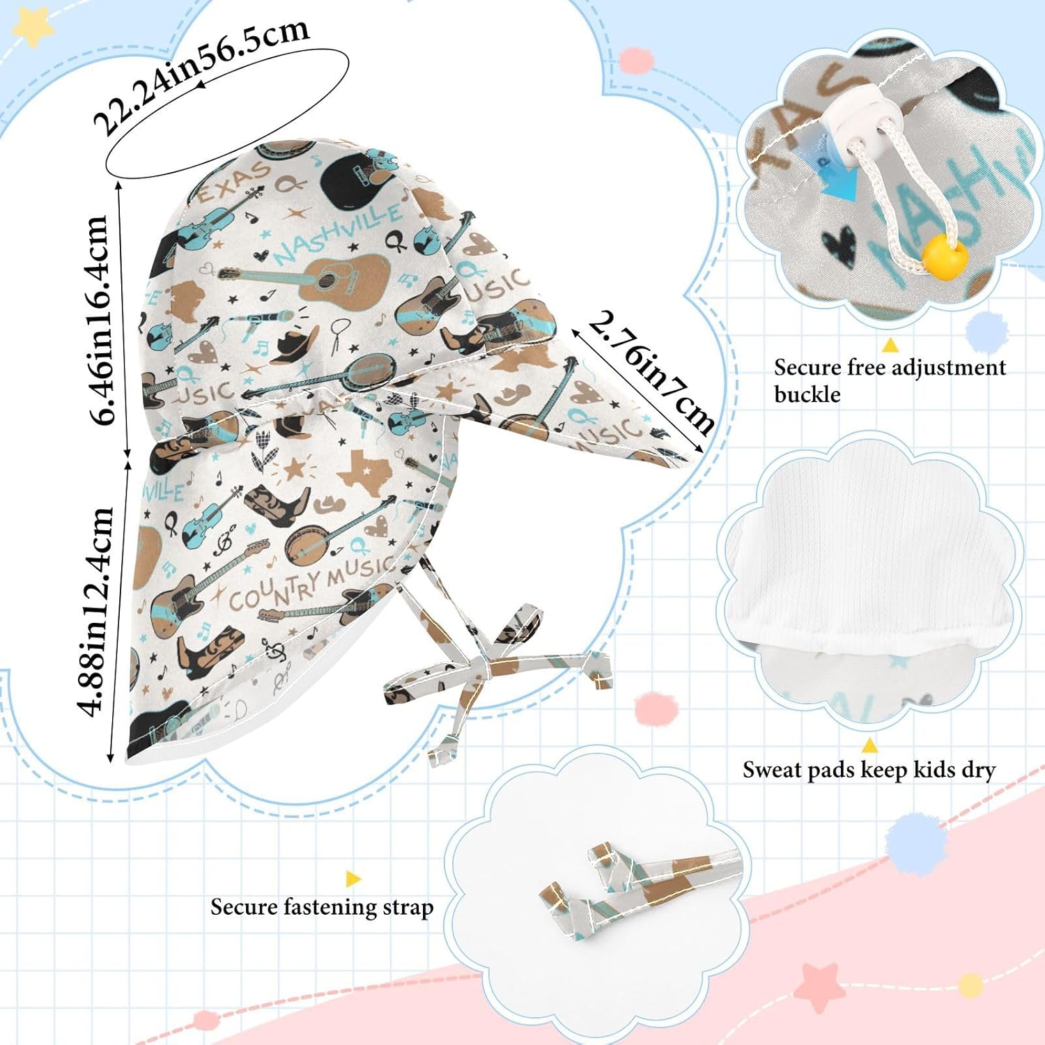 WIFIU Toddler Bucket Hat with Sun Protection