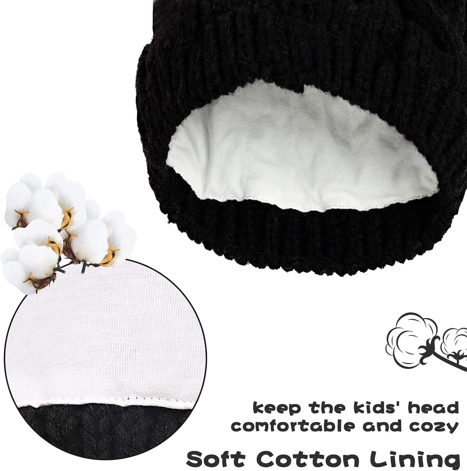RAOEXI Winter Baby Hat Set Soft Stretchy Mitten Set with Cute Bear Design