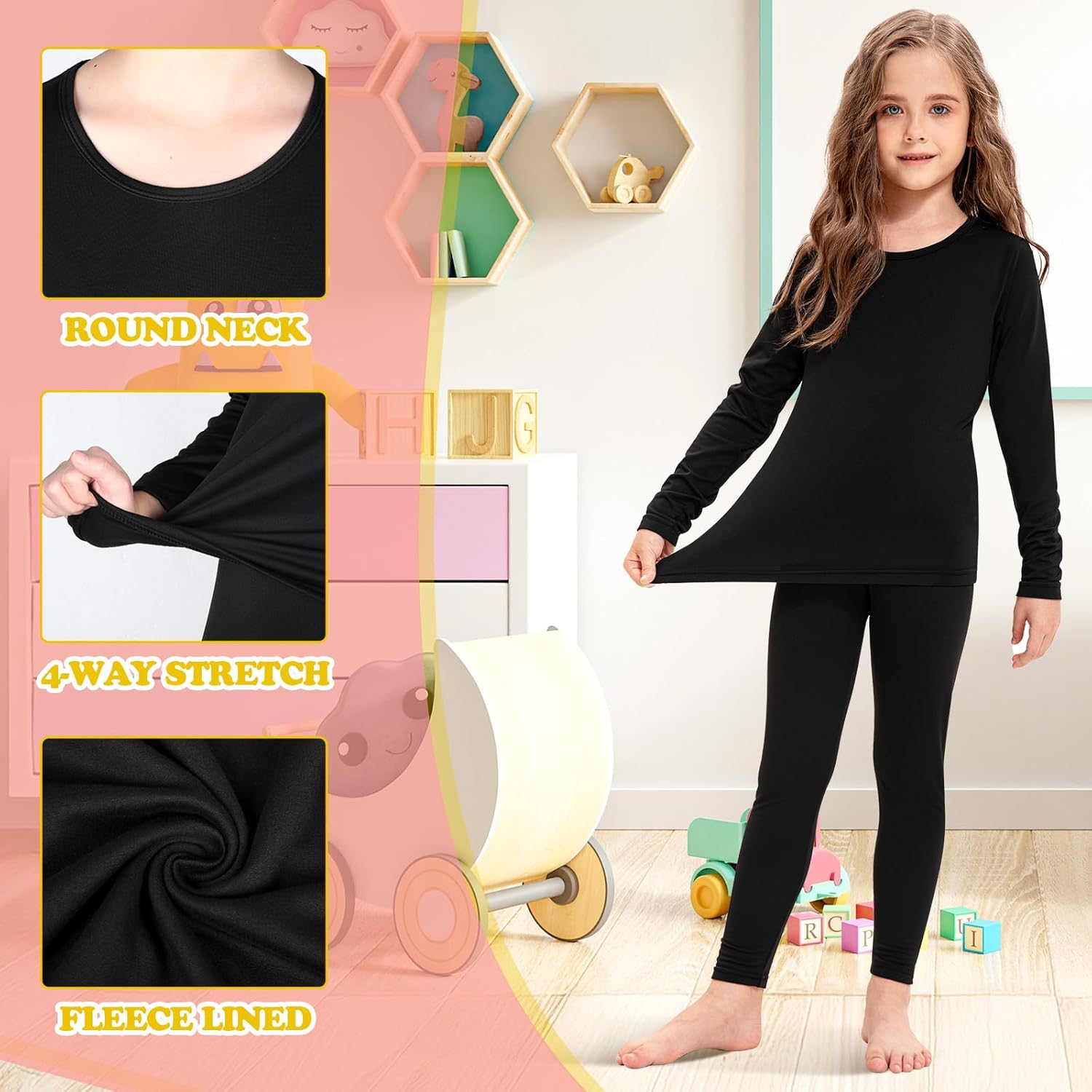 Silkfly 5 Set Thermal Underwear for Girls