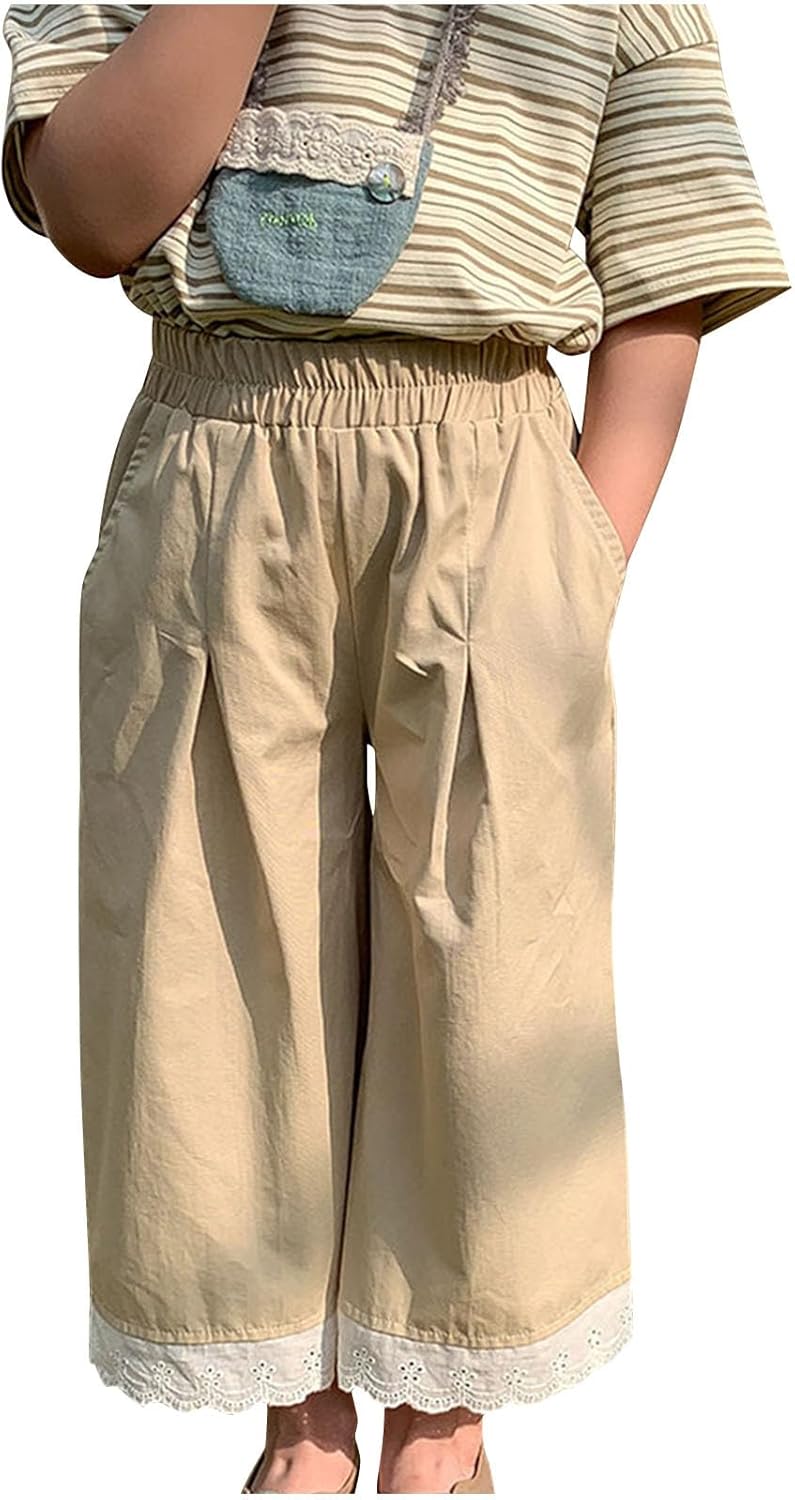 Trendy Baby Girls Wide-Leg Crop Pants