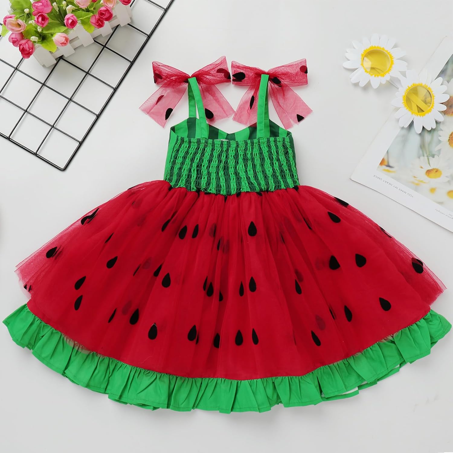 ODIZLI - Toddler Girls Princess Tutu Dress - Spaghetti Straps Ruffle Hemline Halloween Party Costume