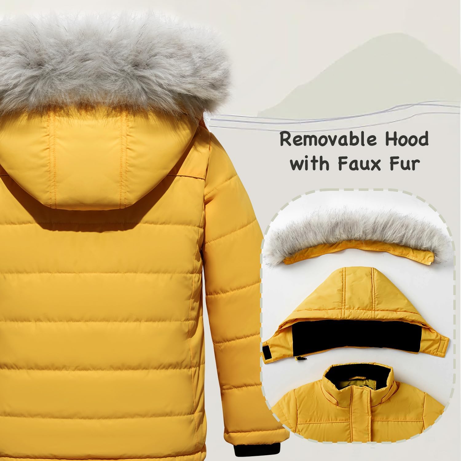 FARVALUE Girls Winter Padded Hooded Puffer Jacket