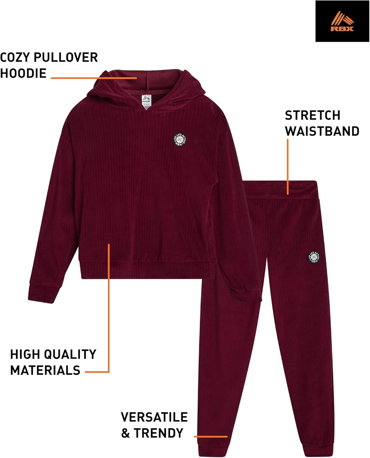 RBX Girls Active Tracksuit Set