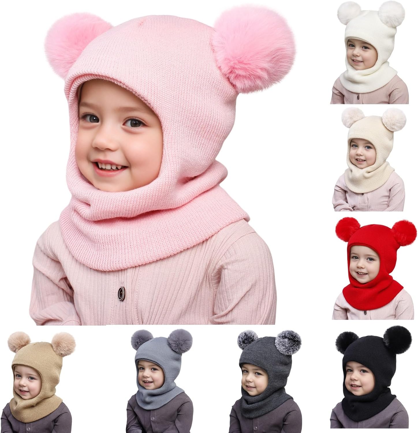 Winter Baby Hats Scarves Set for Toddler Fleece-Lined and Snug Fit