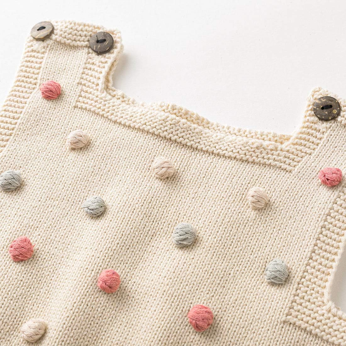 Simplee Kids Baby Girl Sleeveless Romper with Pom Poms