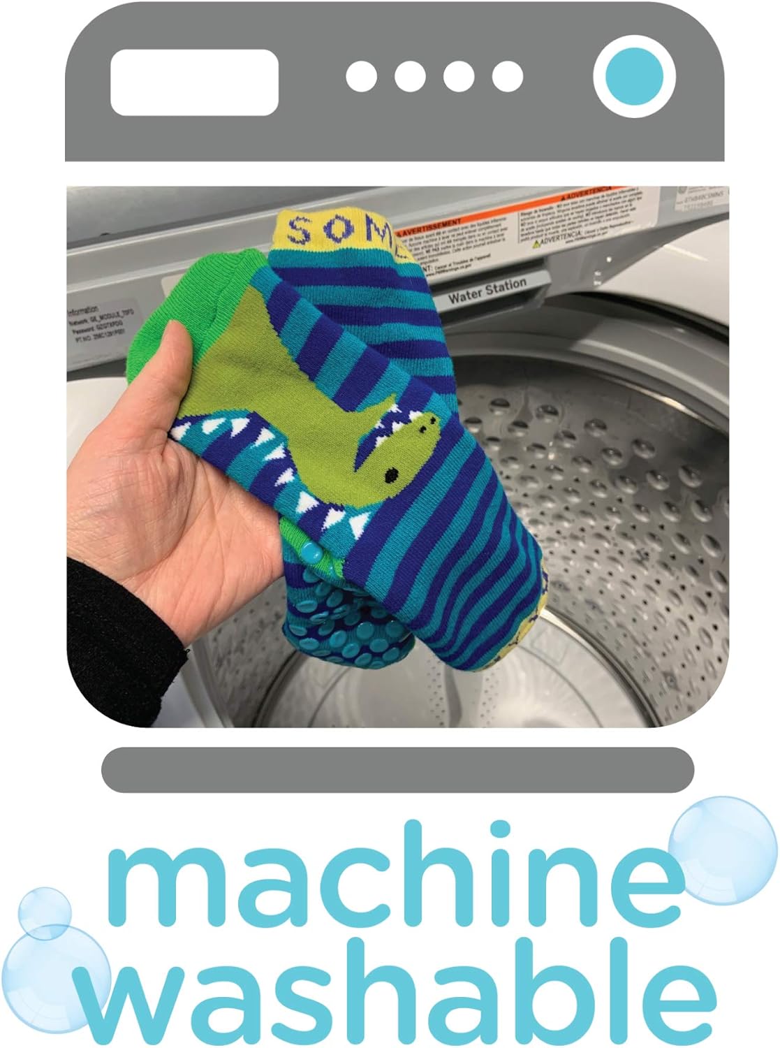 Totes Toddler Slipper Socks - Cozy Dino and Unicorn Design