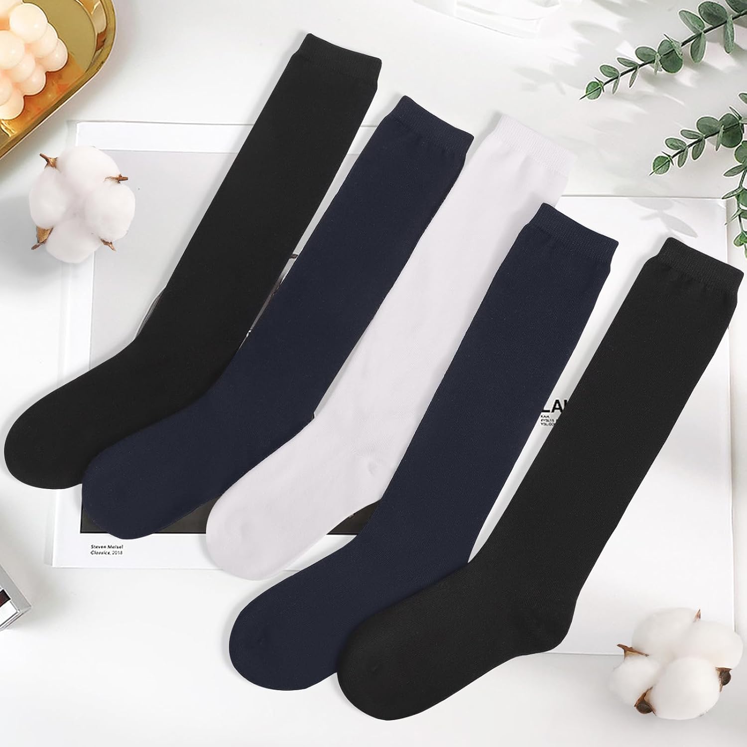 Lainlight Comfortable Knee High Socks for Girls in School Uniforms