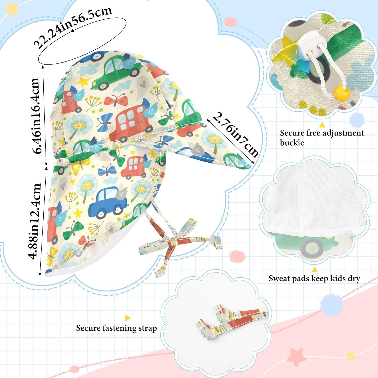 Baby Sun Hat for Girls Boys Kids 2-4T
