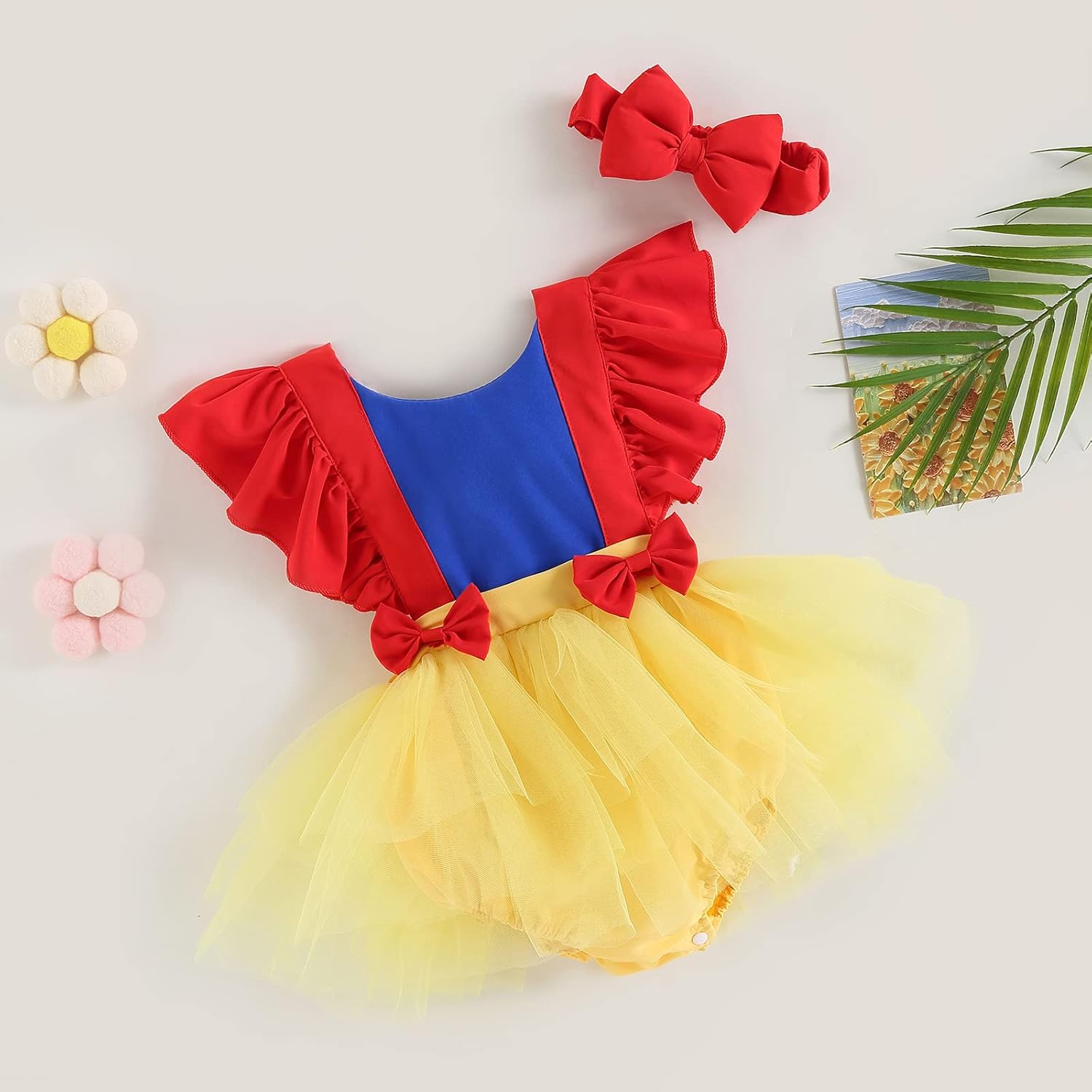 Lightweight Princess Design Romper for Baby Girls