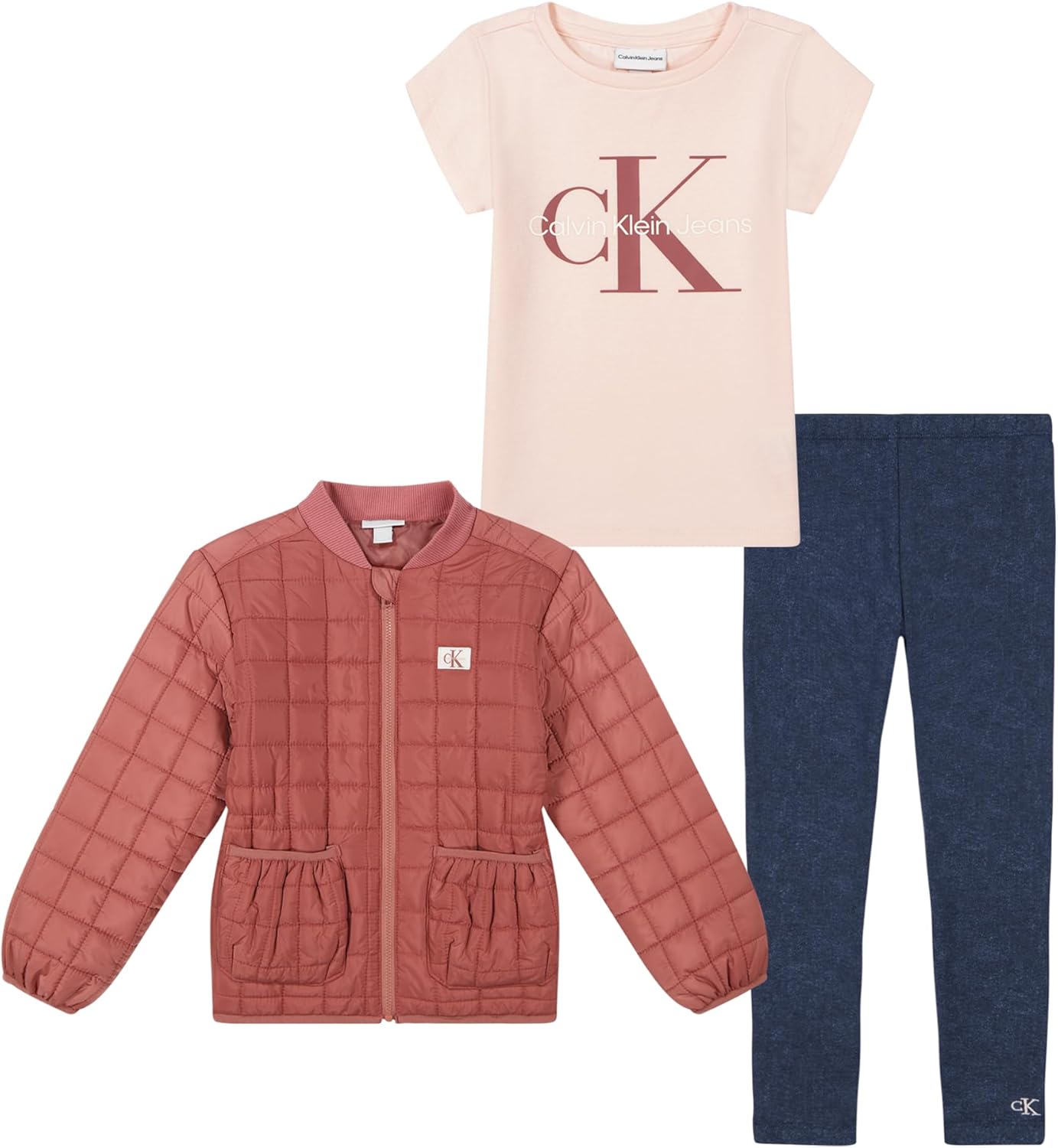 Calvin Klein Girls 3pc Jacket Pant Set