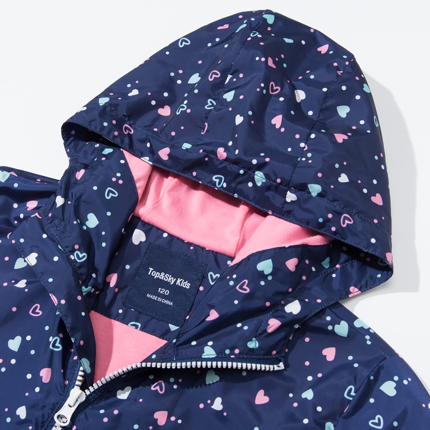 MGEOY Girls Rain Jacket Lightweight Waterproof Hooded Cotton Lined Raincoat