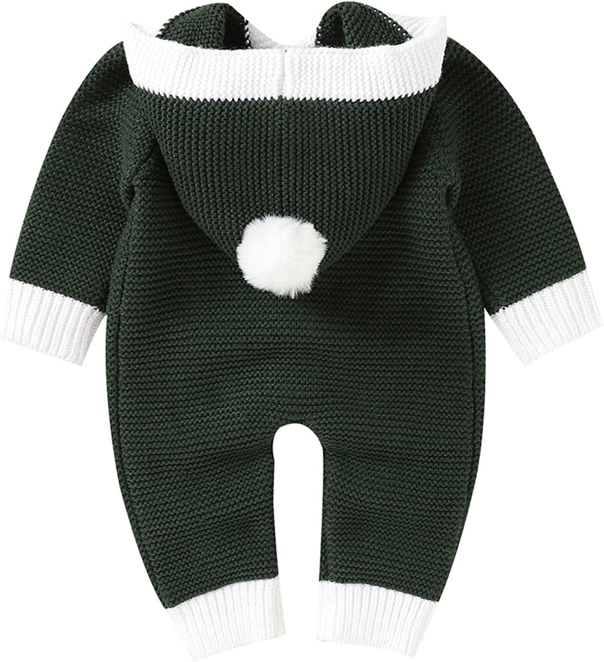 Baby Christmas Jumpsuit Romper with Fluffy Hood