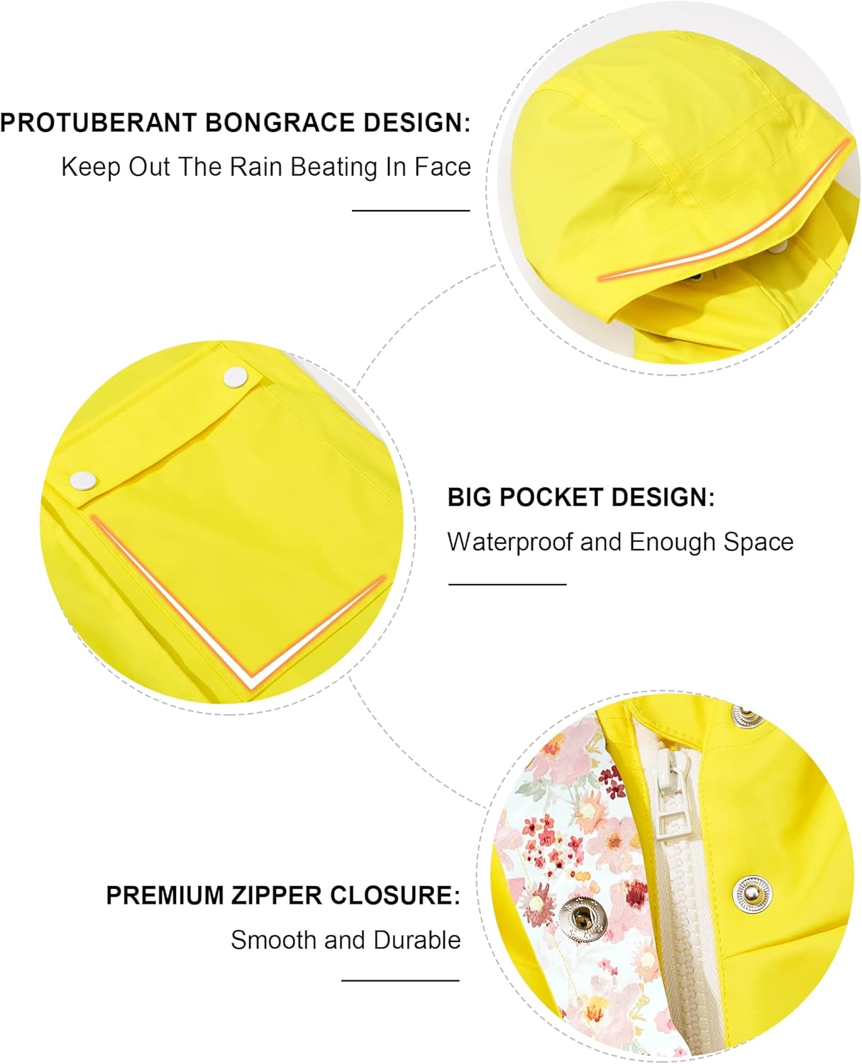 Moo Garden Girls Waterproof Rain Jacket