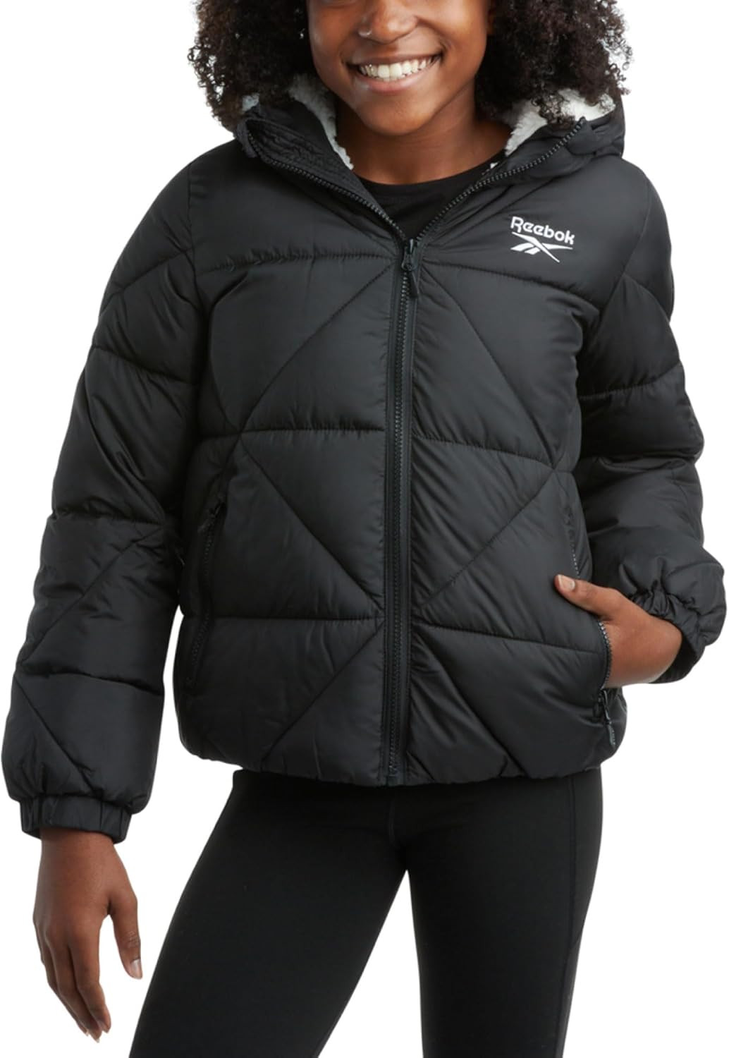Reebok Girls Heavyweight Quilted Parka Warm Winter Jacket for Girls 4-16