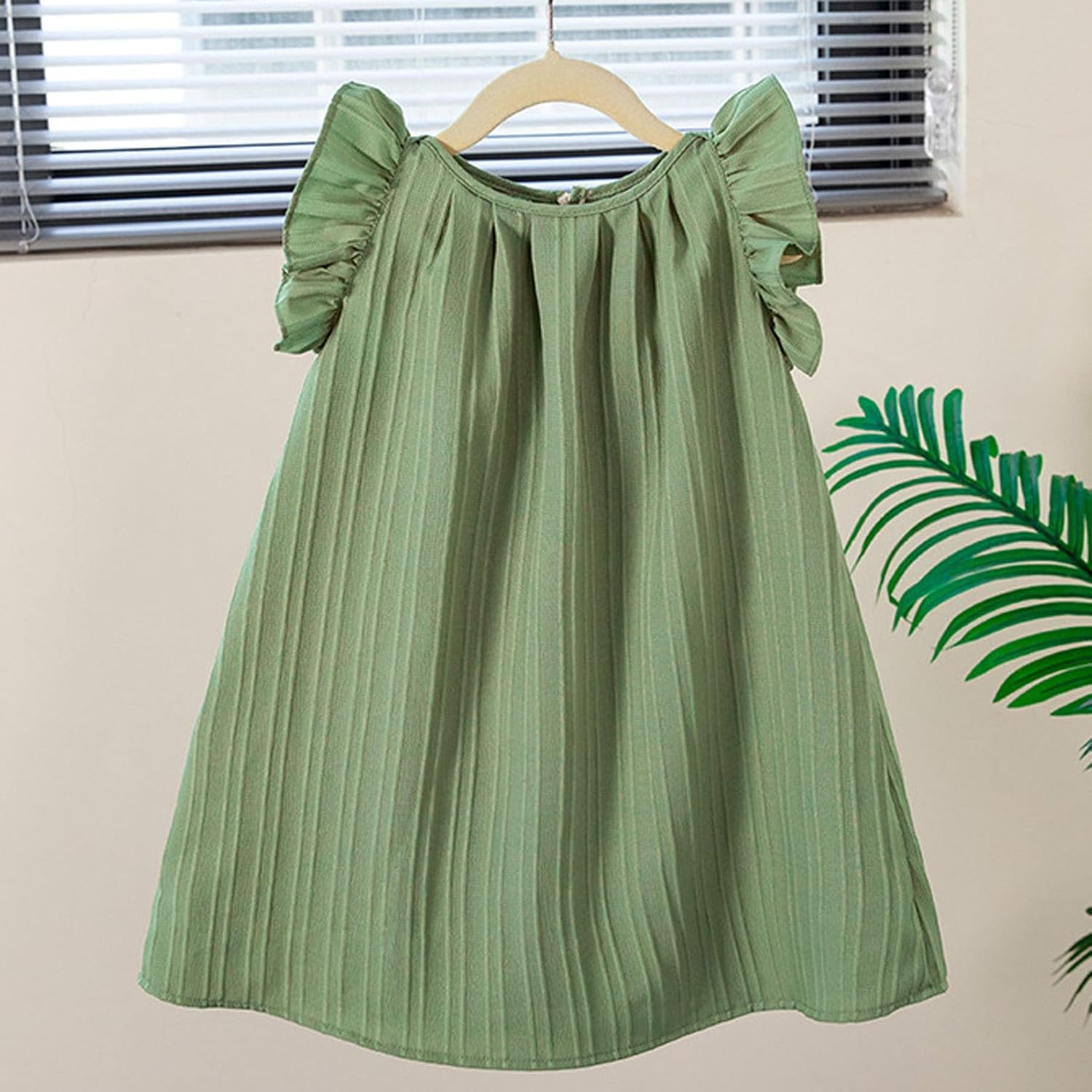 Toddlers Ruffle Sleeve Sundress Casual Beach Dress