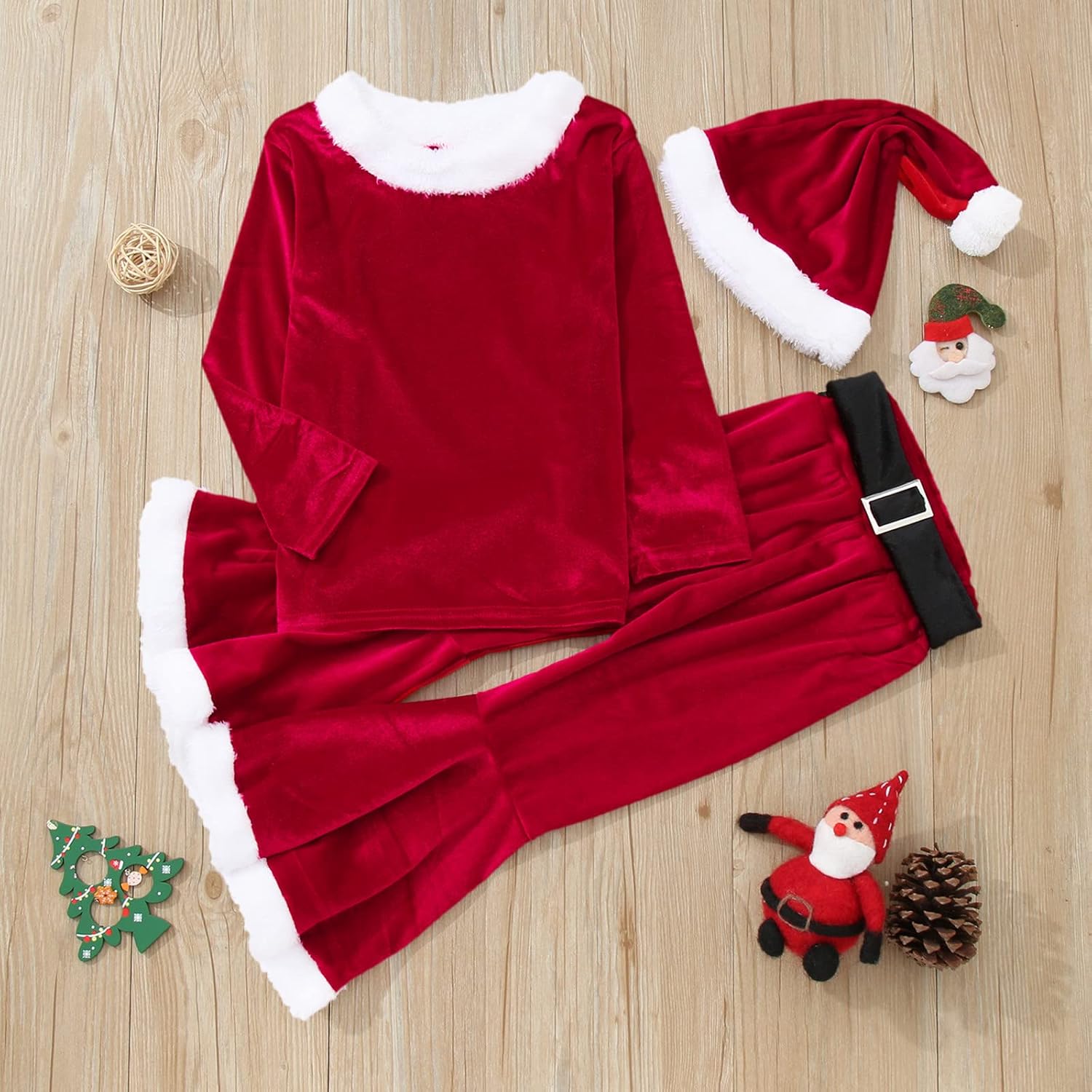 EnJoCho 4PC Christmas Cosplay Outfit for Kids 1-7 Years