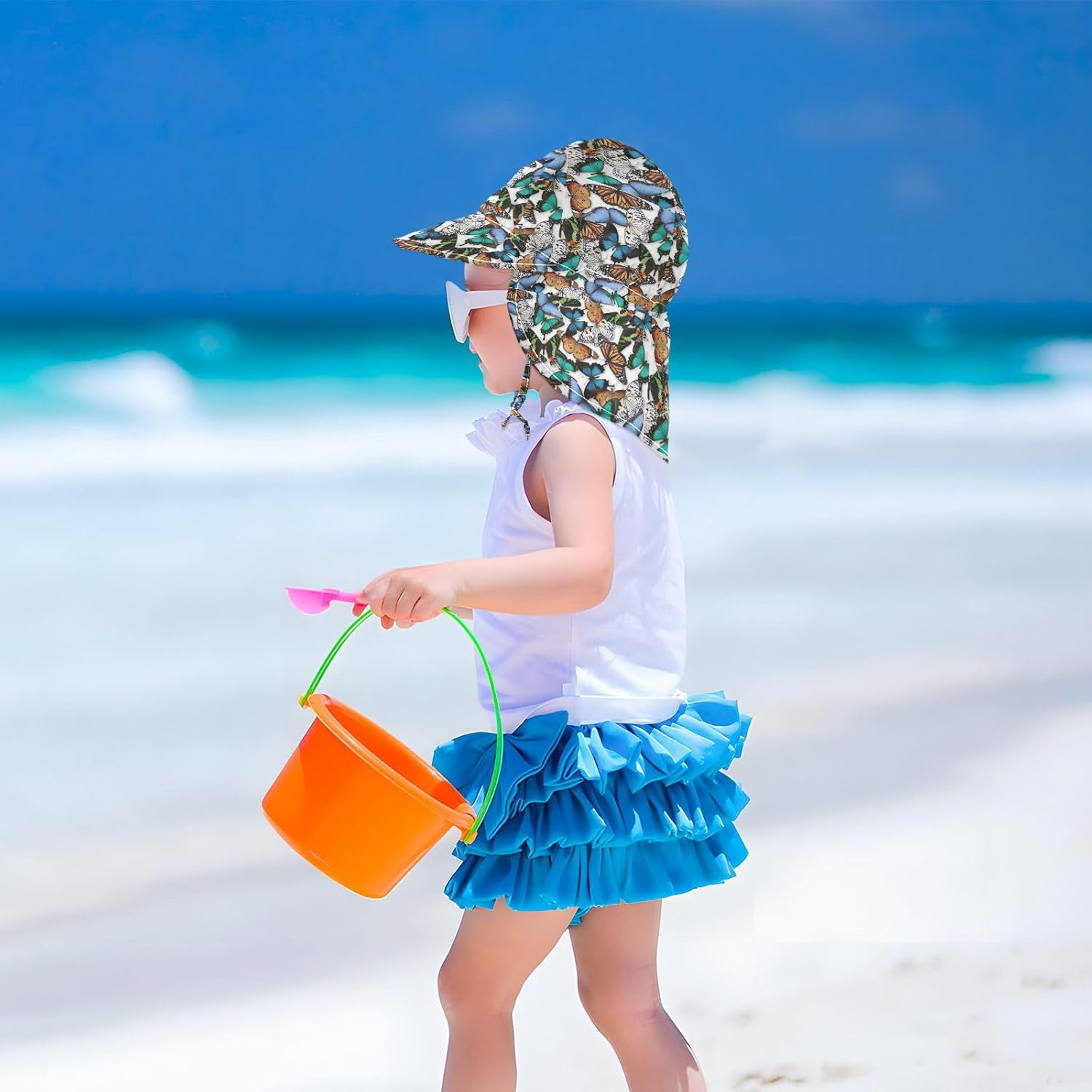 Adjustable Toddler Sun Hat for Girls Boys
