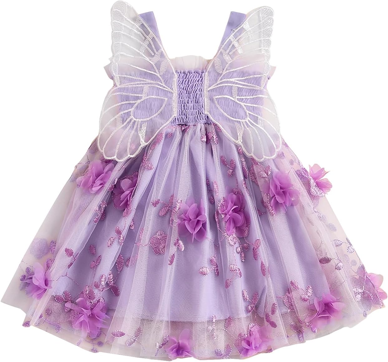 Butterfly Wings Princess Dress for Toddler Girls - Cute Summer Play Party Dress