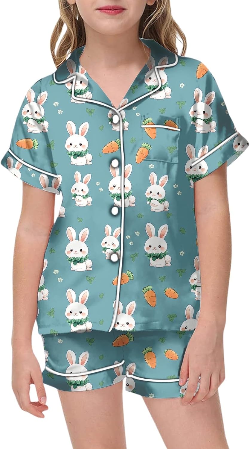 Trendy Bunny Egg Shirts Shorts for Girls
