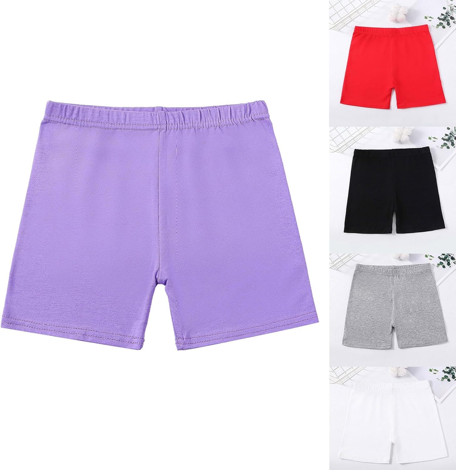 Girls Basic Athletic Shorts Soft Stretchy Dance wear for Kids