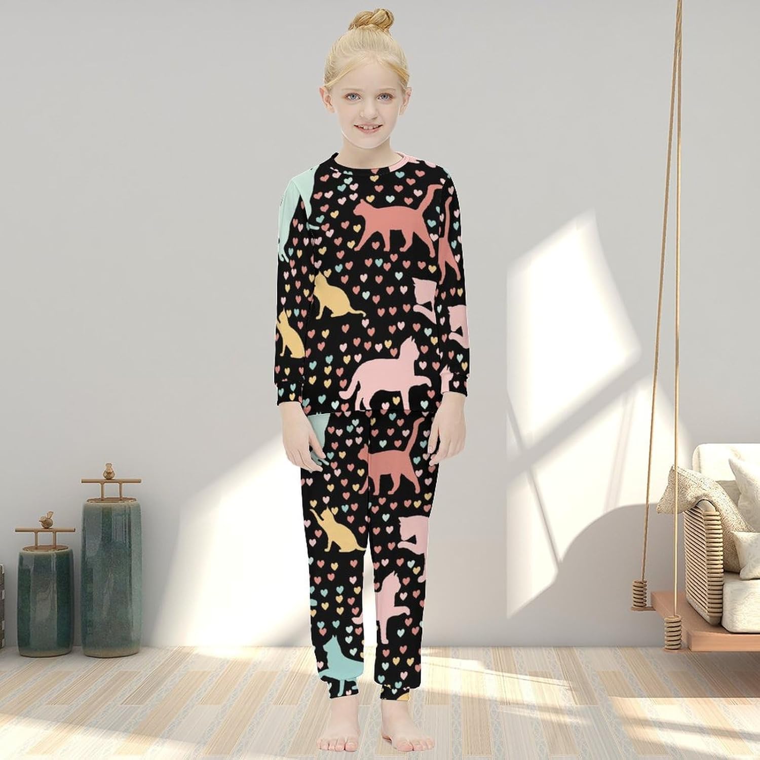 MEIKKO Girls Thermal Pajama Set - Long Johns Basic Set