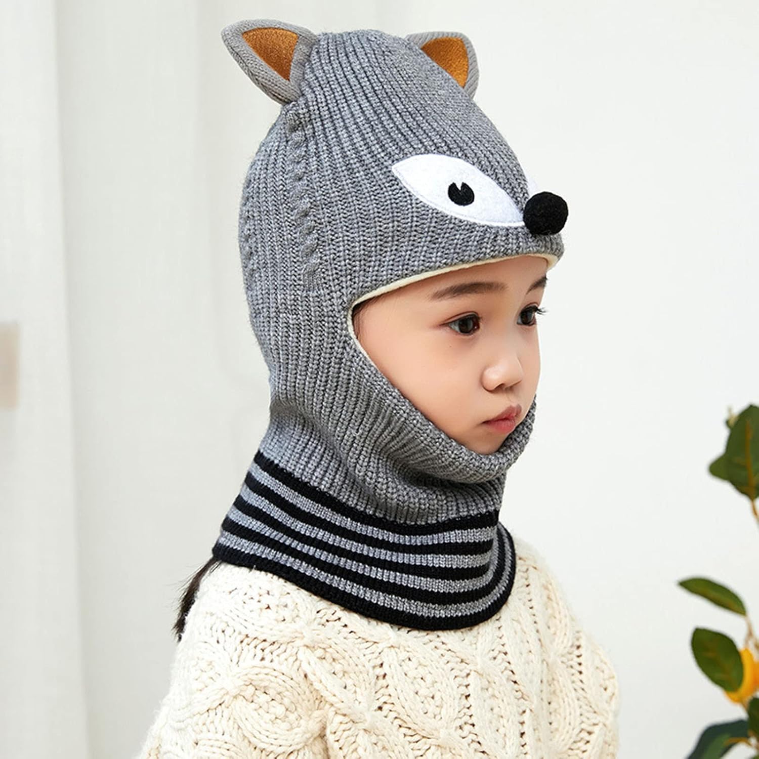 Toddler Winter Hat and Scarf with 3D Animal Design