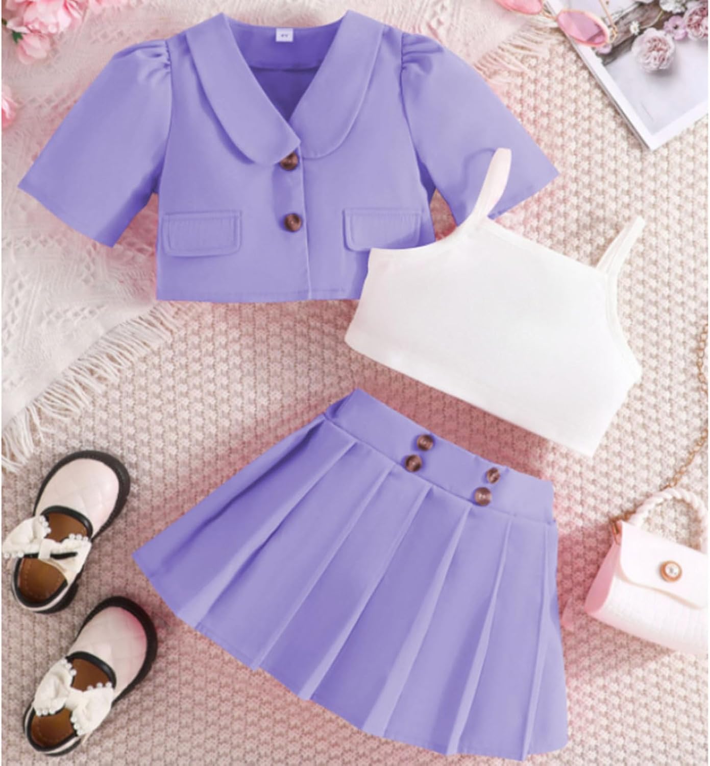Chic Summer Set for Girls Skirt Top
