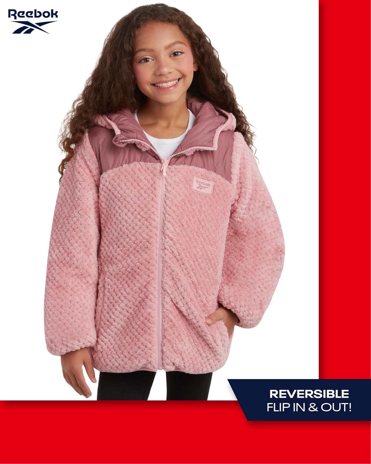 Reebok Girls Reversible Puffer Jacket