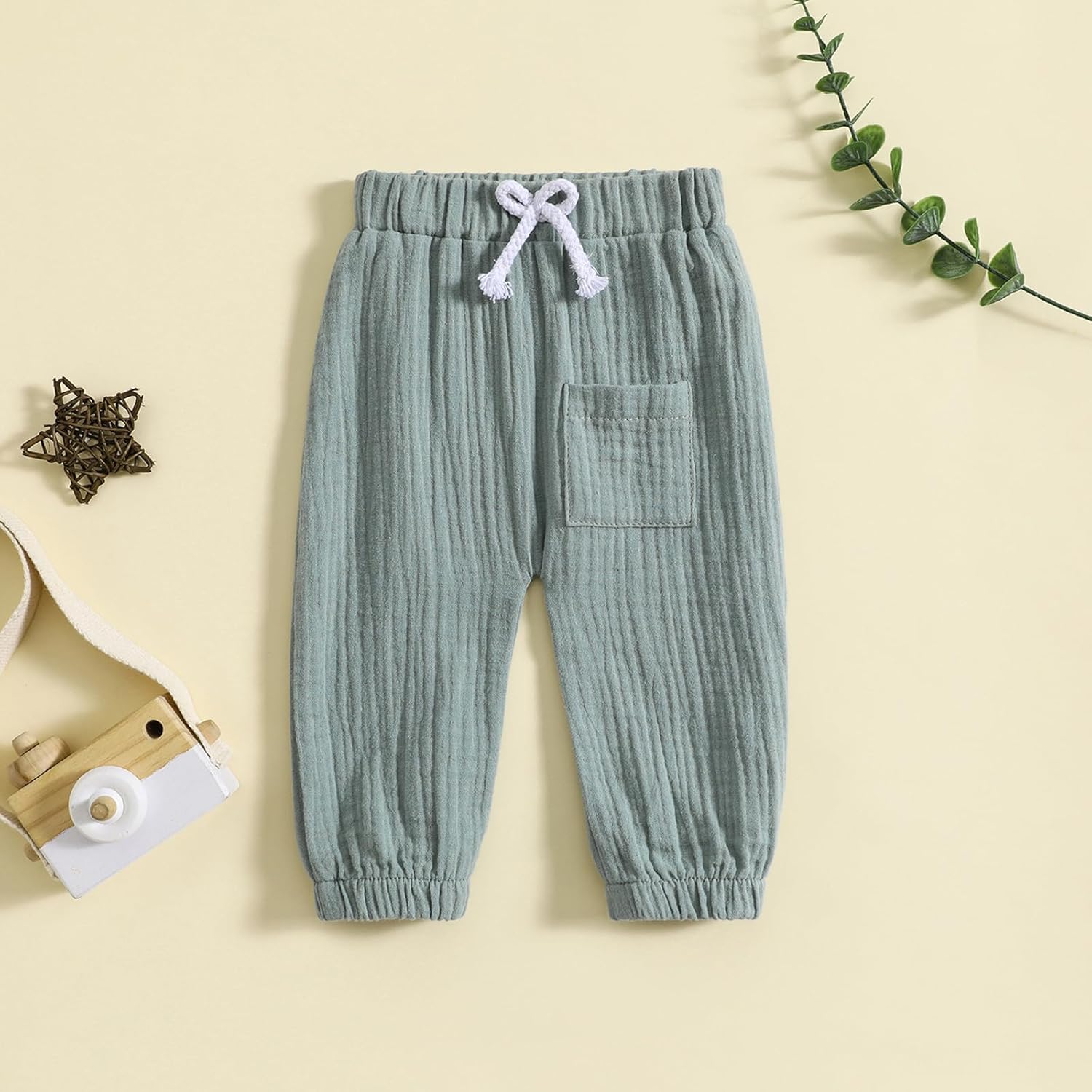 Cotton Linen Joggers for Toddler Boys