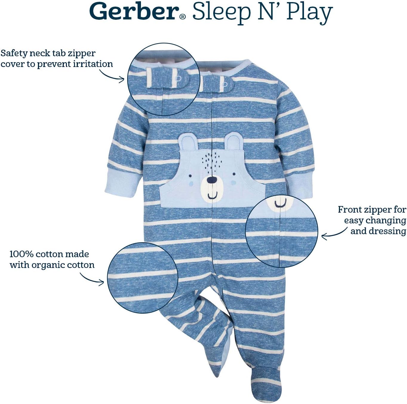 Gerber Baby Girls 2-Pack Sleep N Play Footies