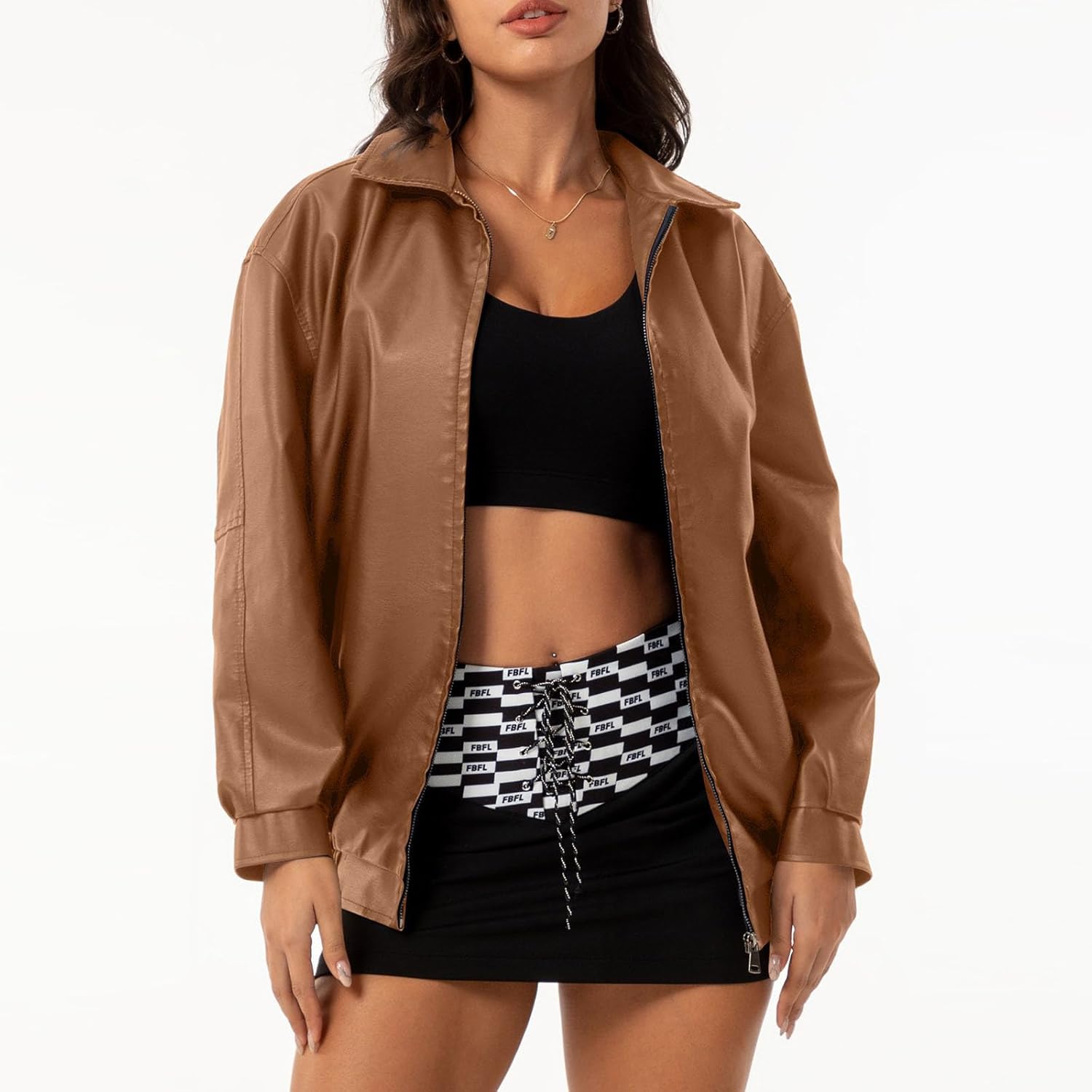 Faux Leather Motorcycle Jacket