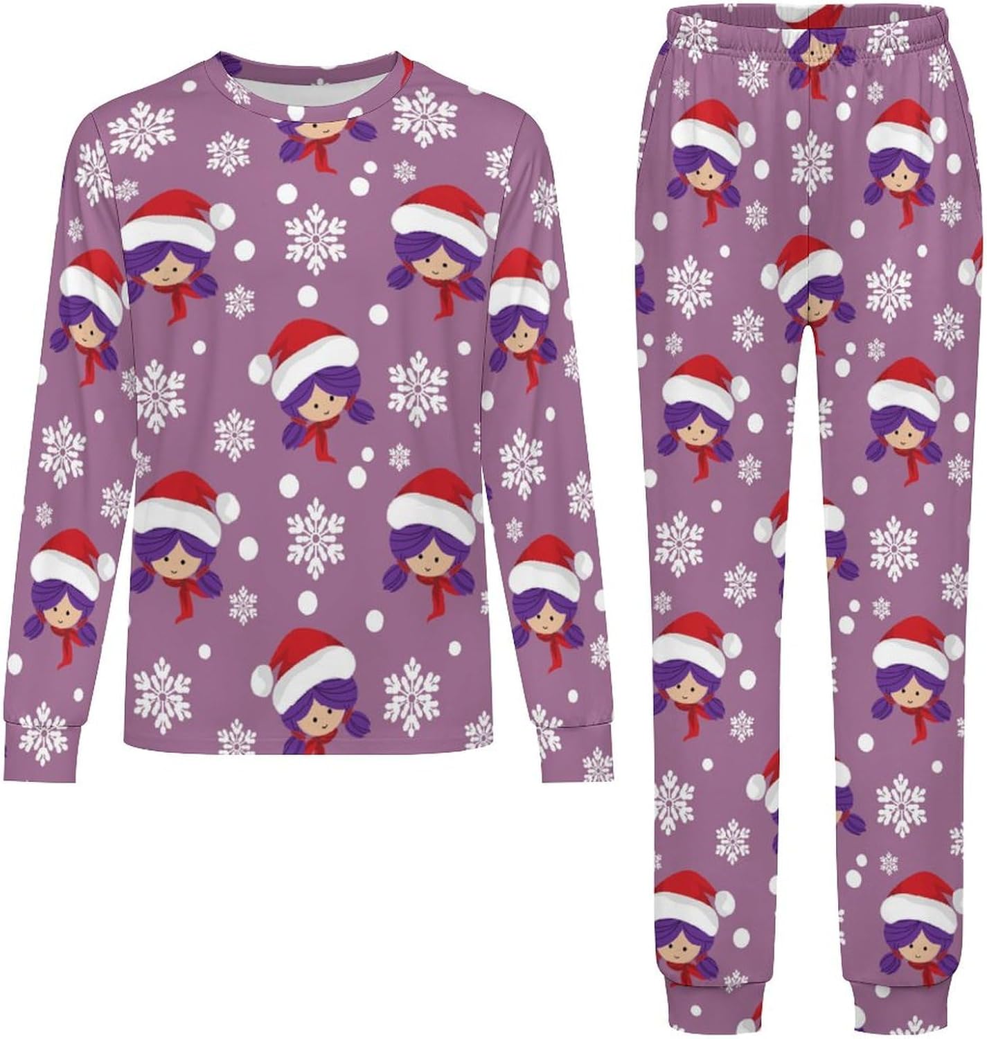 MEIKKO Thermal Pajama for Kids - Christmas Santa Snowflakes Boys and Girls