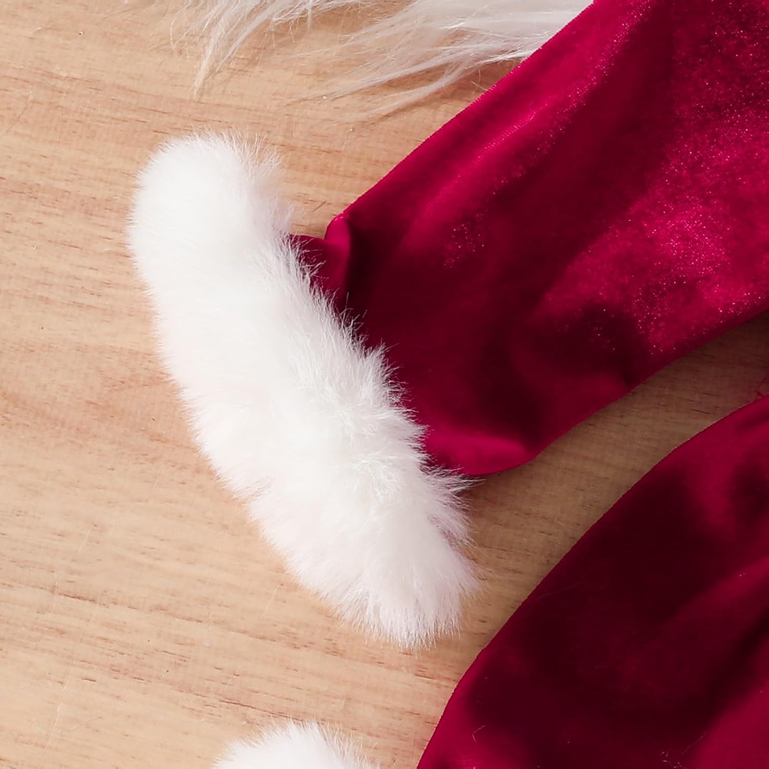 Little Sprites Scheme Christmas Dress Set with Velvet Romper Santa Hat - 2Pcs