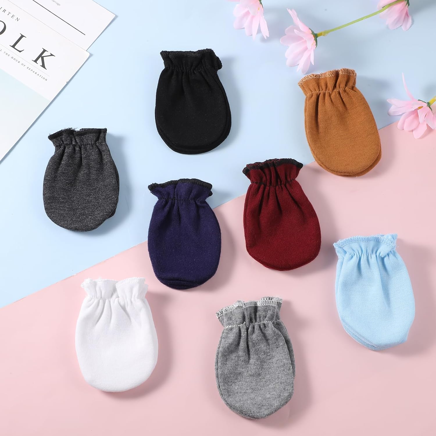 8-Piece Soft Cotton Baby Mittens