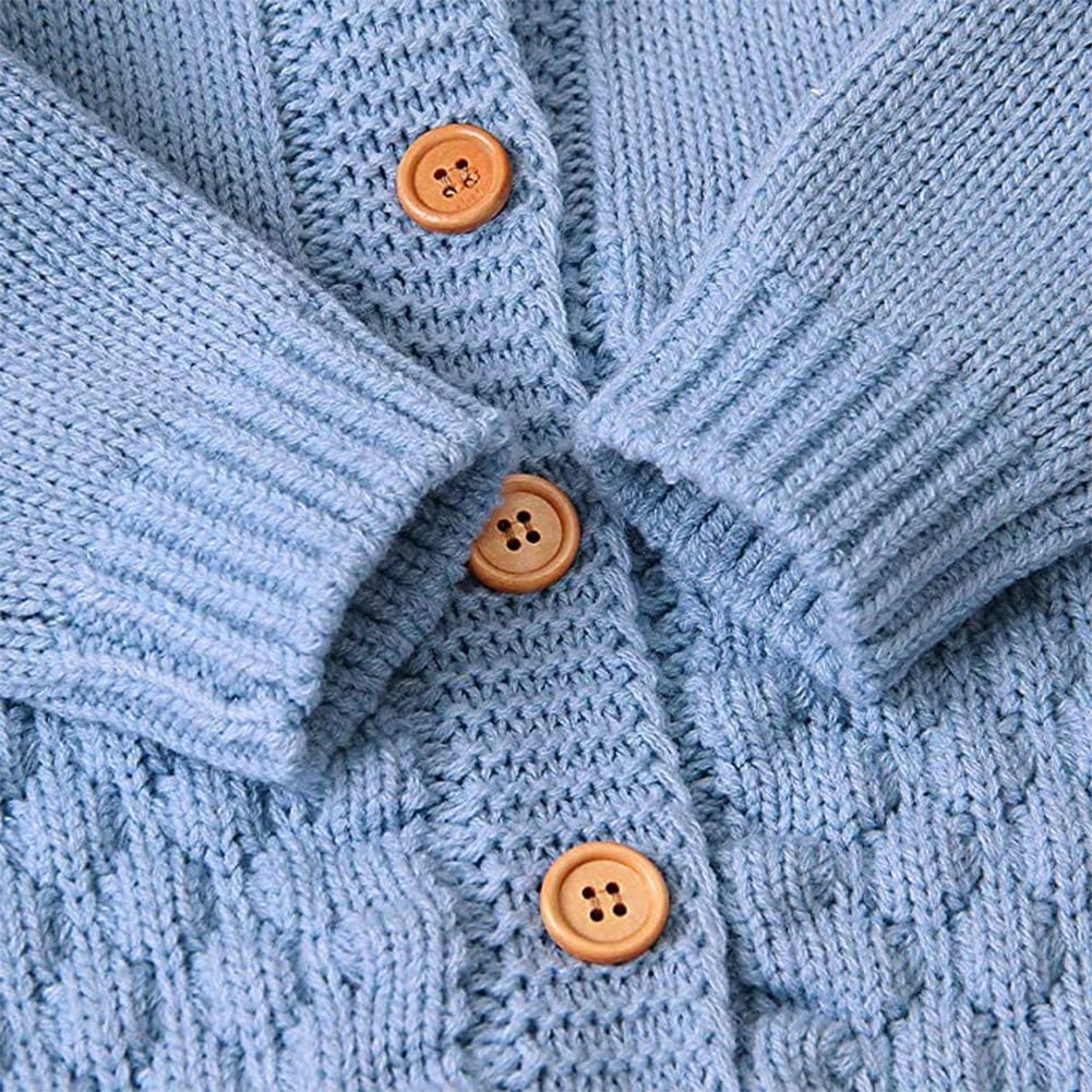 IBTOM CASTLE Unisex Baby Romper with 3D Bear Ears Warm Winter Pajamas
