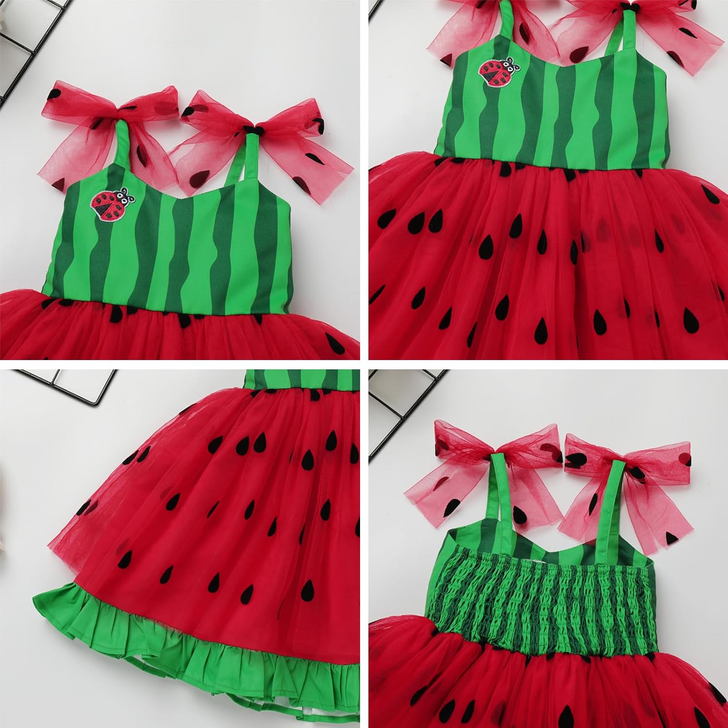 ODIZLI - Toddler Girls Princess Tutu Dress - Spaghetti Straps Ruffle Hemline Halloween Party Costume