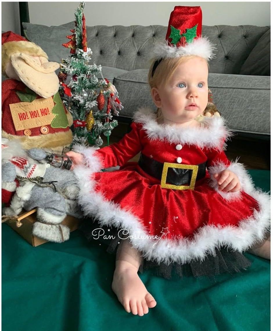 WASAIGOOD Infant Baby Girl Christmas Romper Dress