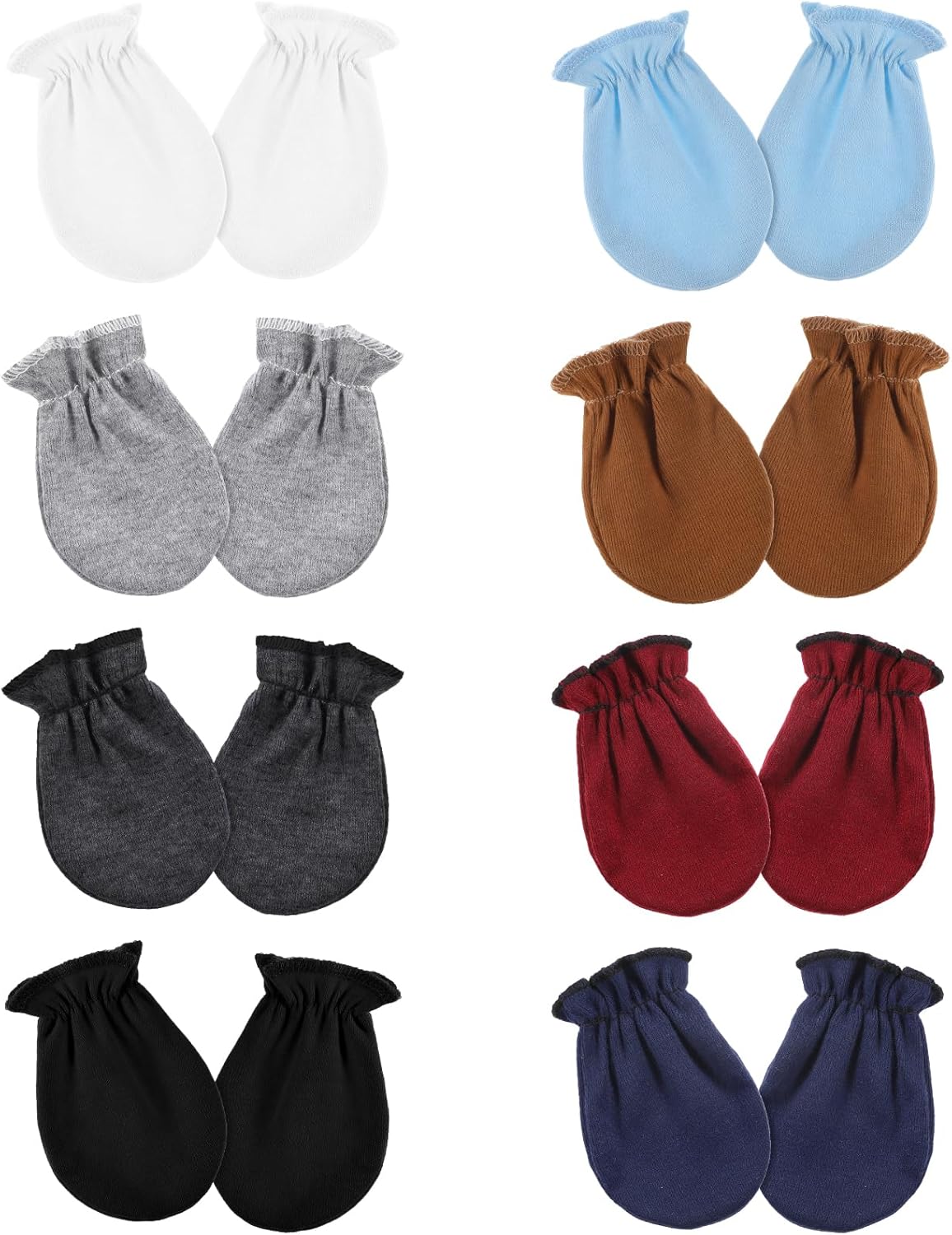 8-Piece Soft Cotton Baby Mittens