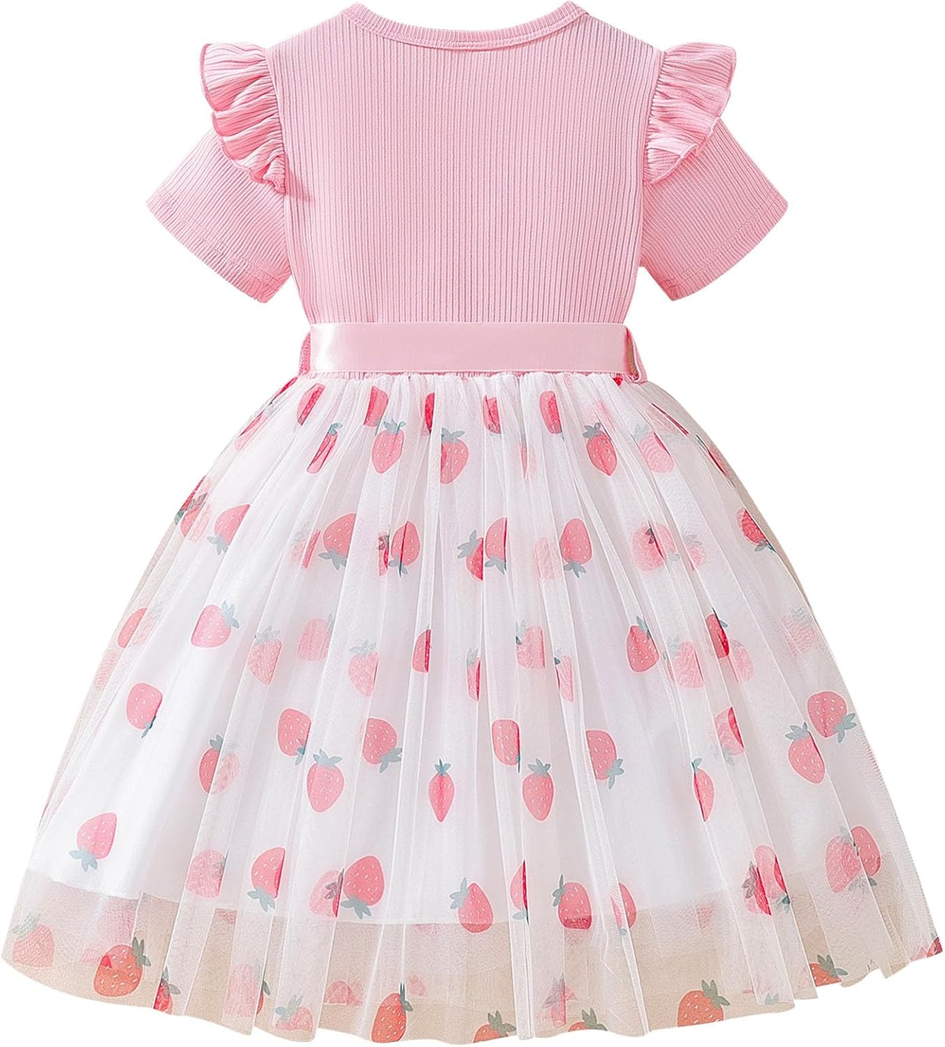 Beessbest Girls Casual Tulle Tutu Dress Princess Cardigan Neck Party Casual Occasions