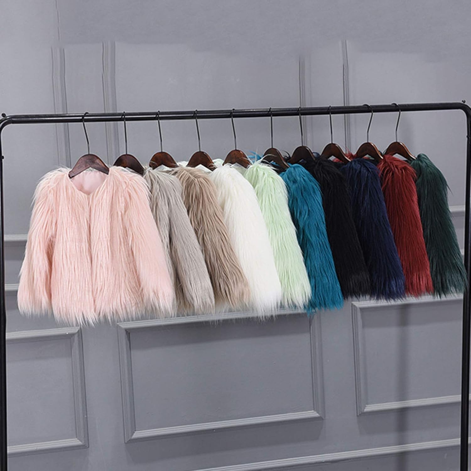 Cute Girls Cardigan with Faux Fur Windproof Warm for Autumn Winter