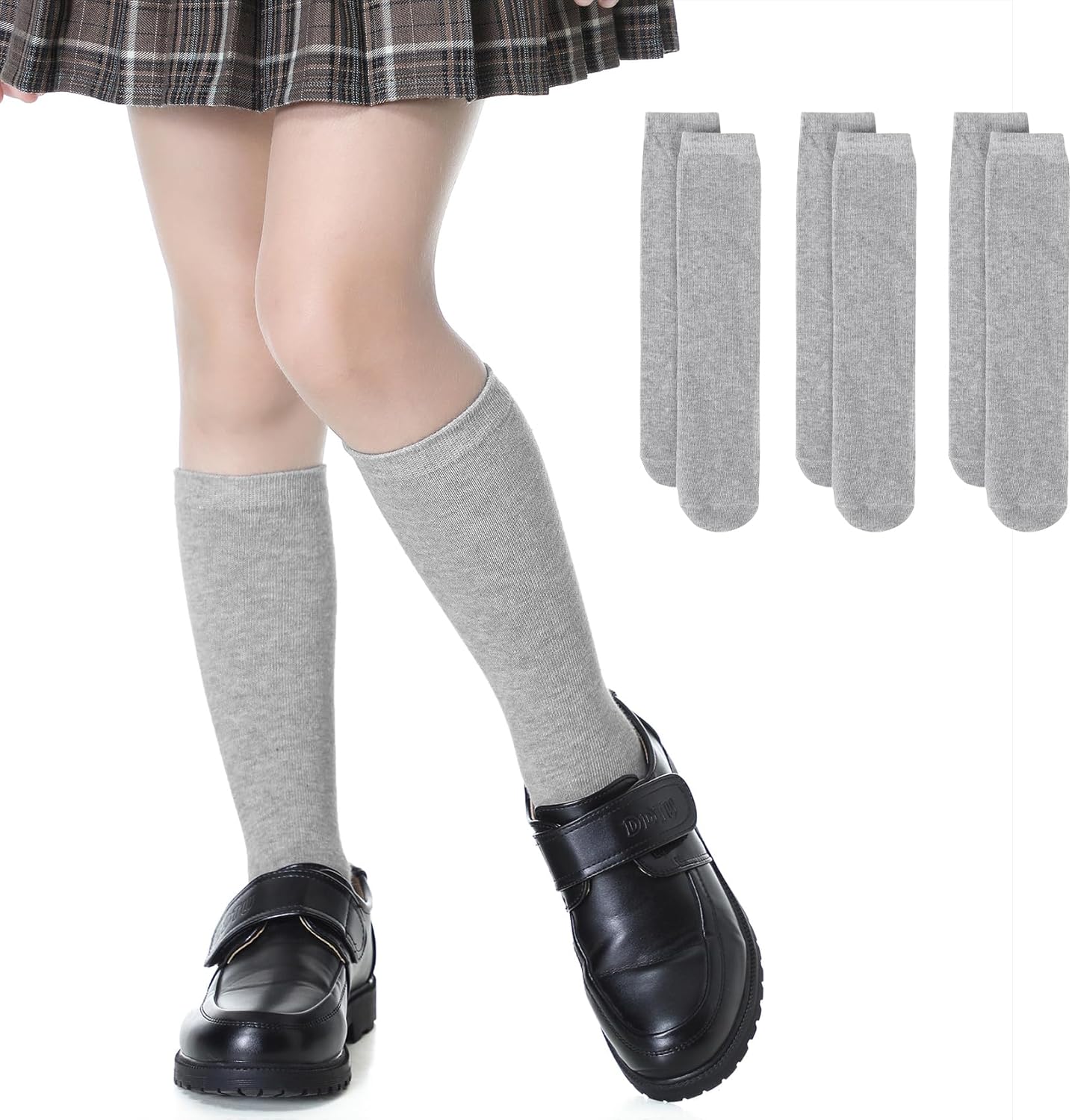 Fun 3-Pair Knee High Socks for Kids