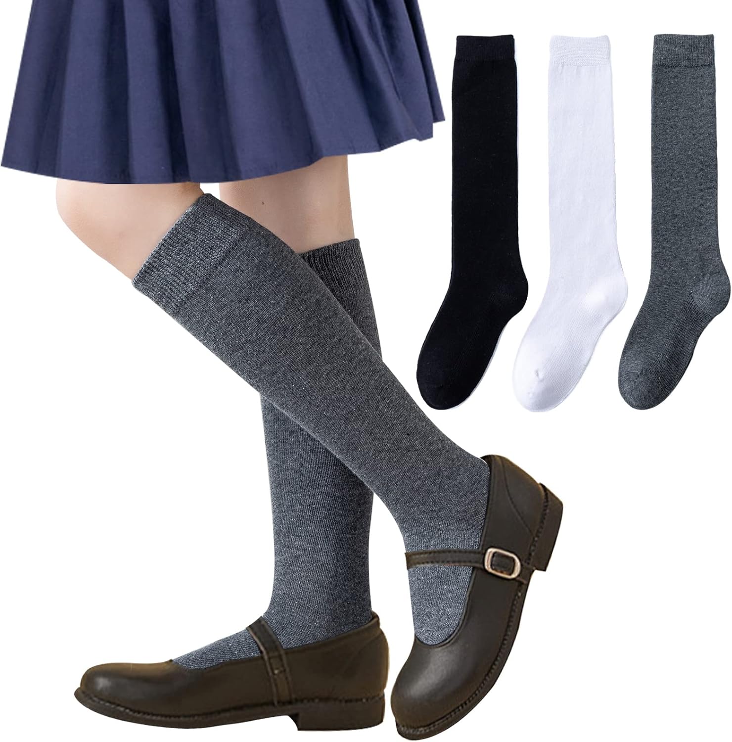 Girls Uniform Socks Set