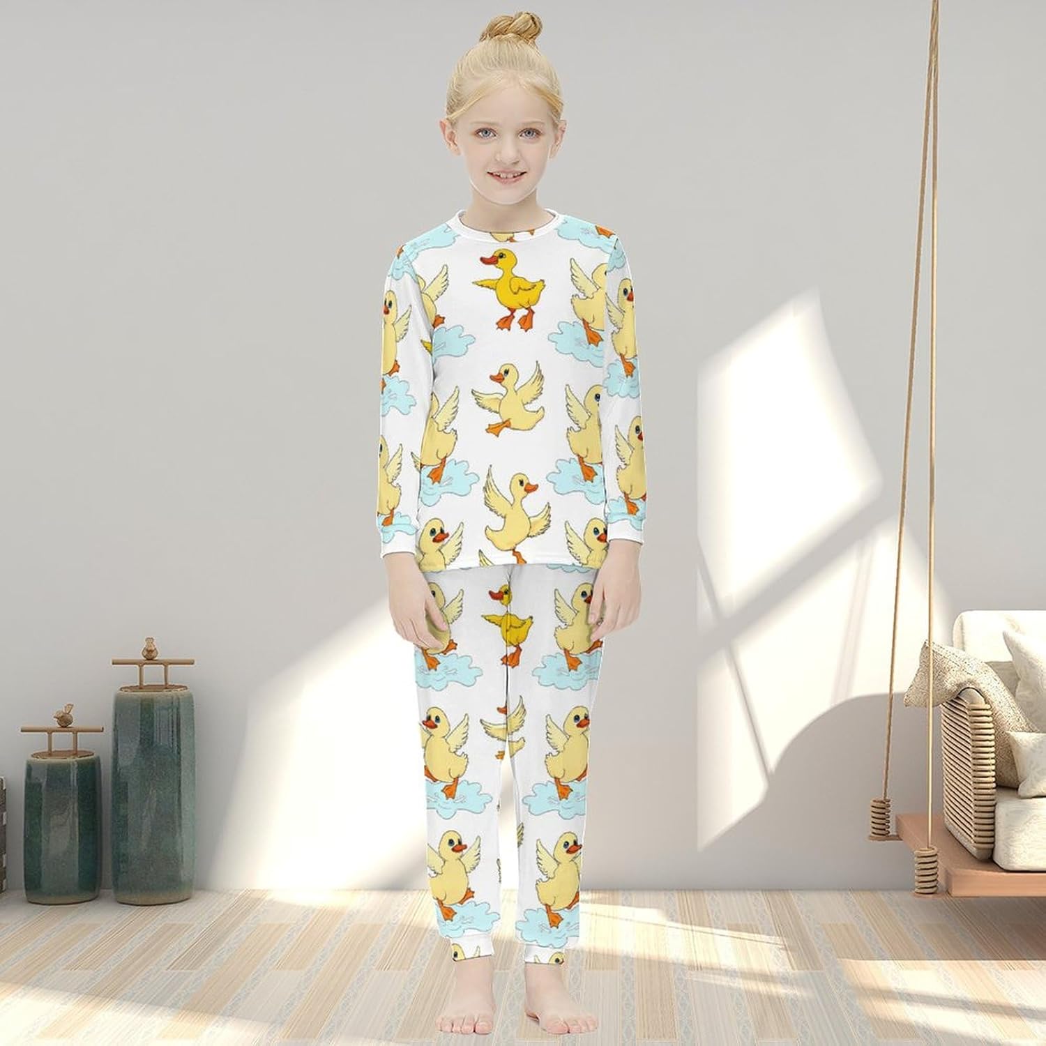 Girls Thermal Pajama Set - Soft Comfortable with Cute Design
