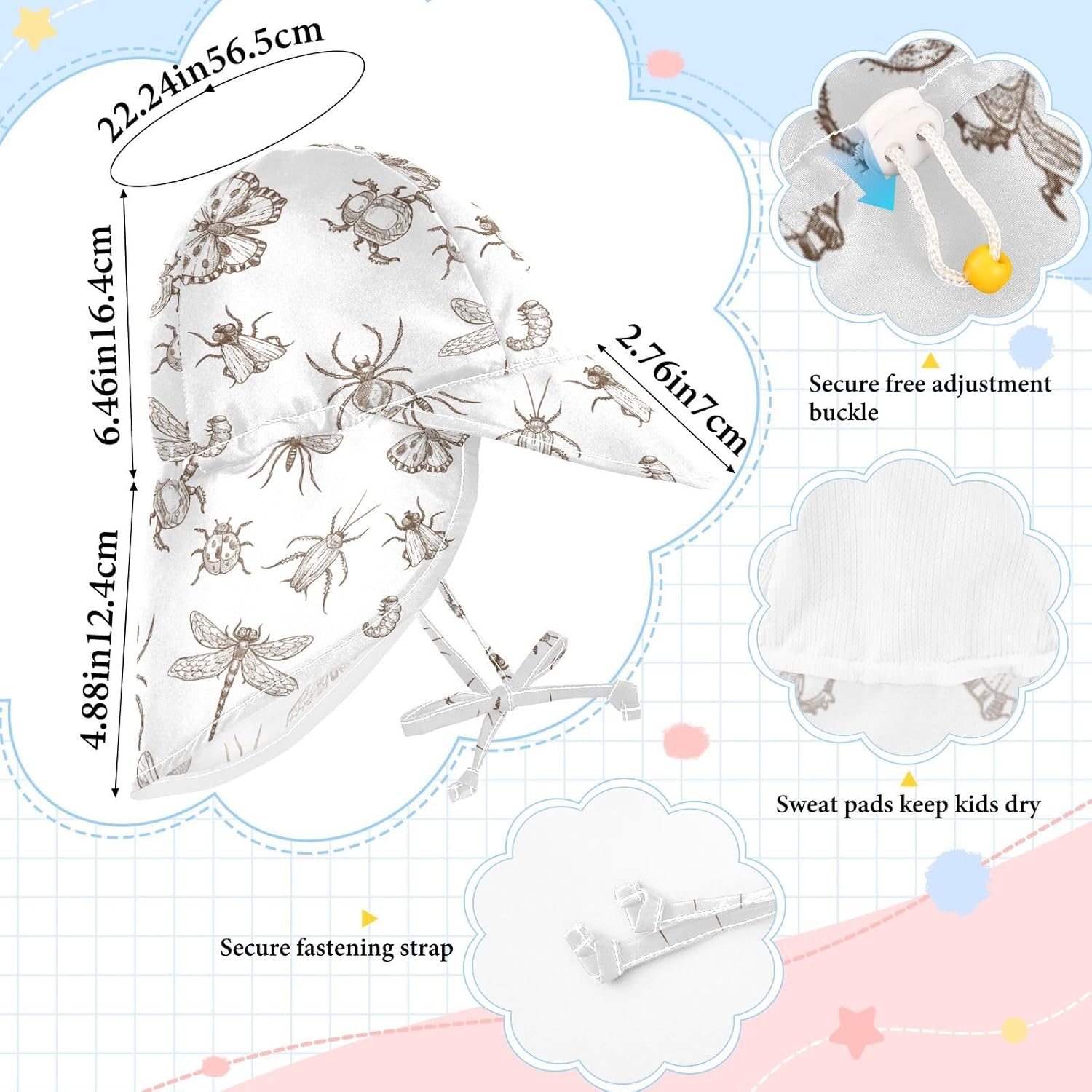 Adjustable Toddler Sun Hat for Beach Camping