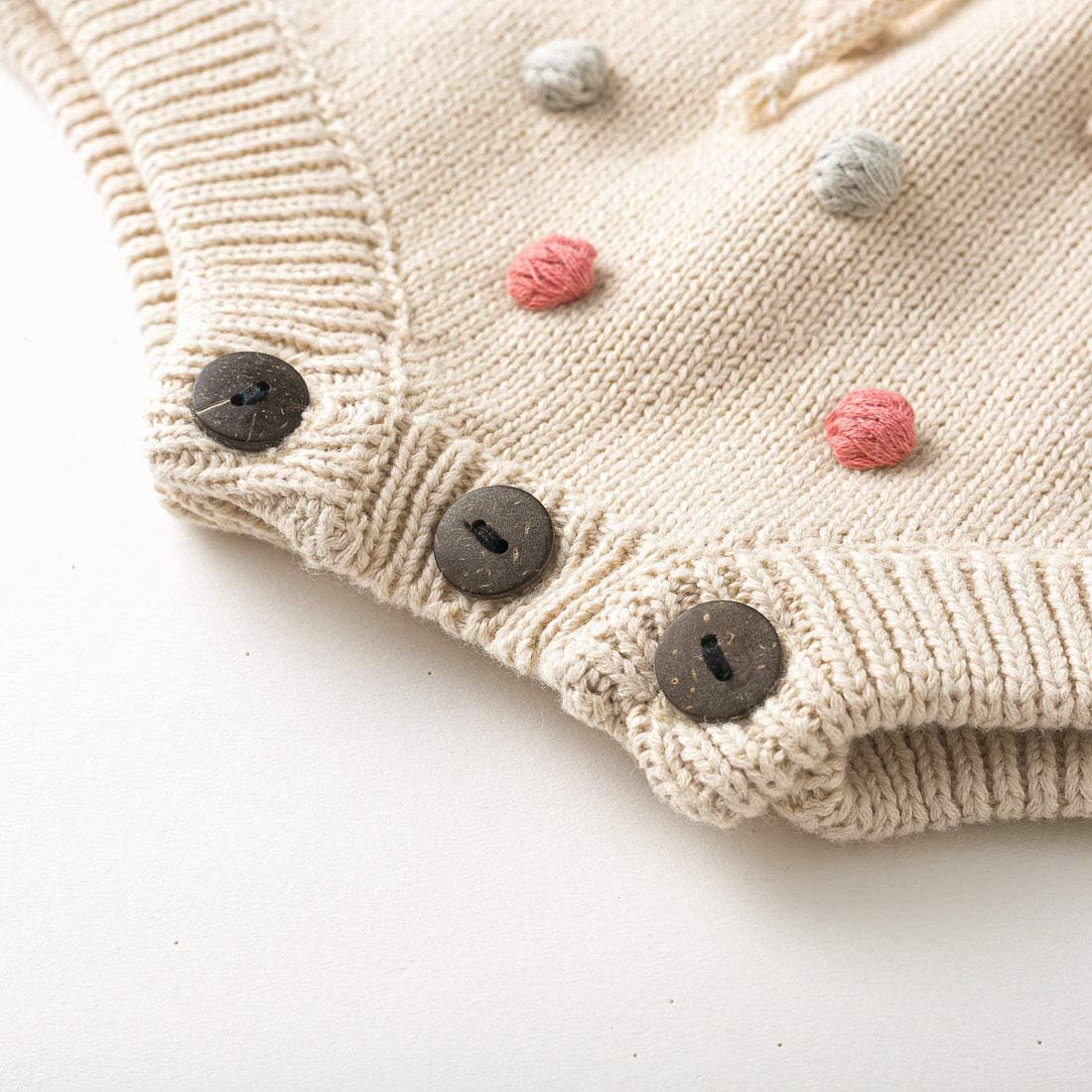 Simplee Kids Baby Girl Sleeveless Romper with Pom Poms